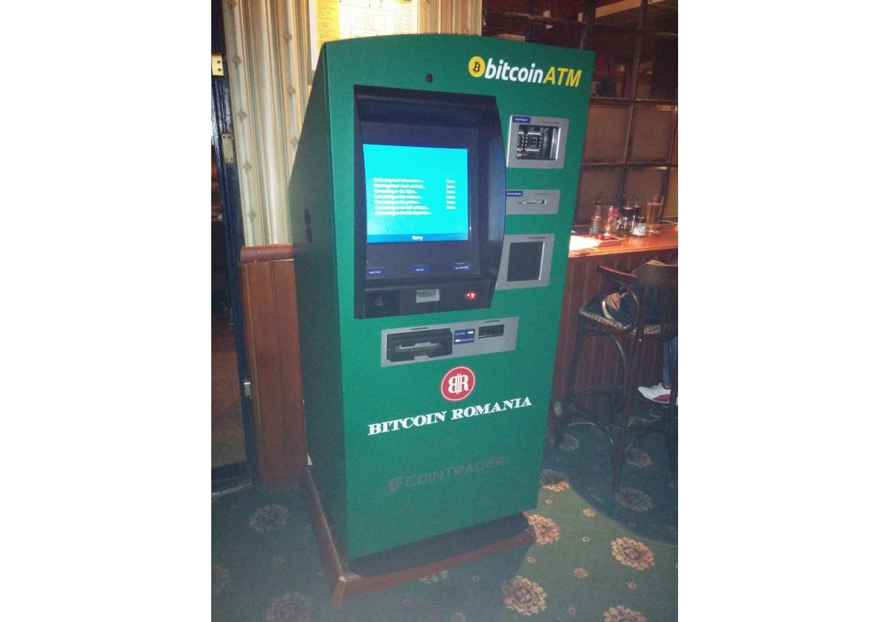 Bitcoin ATM machine in Bucharest at The Dubliner - Irish Pub Titulescu - Robocoin Kiosk